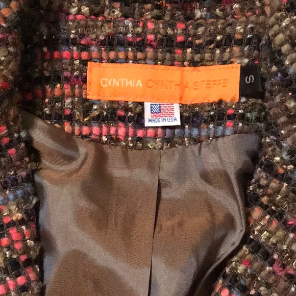 Cynthia Steffe Olive Tweed Cropped Jacket Small - Picture 2 of 8